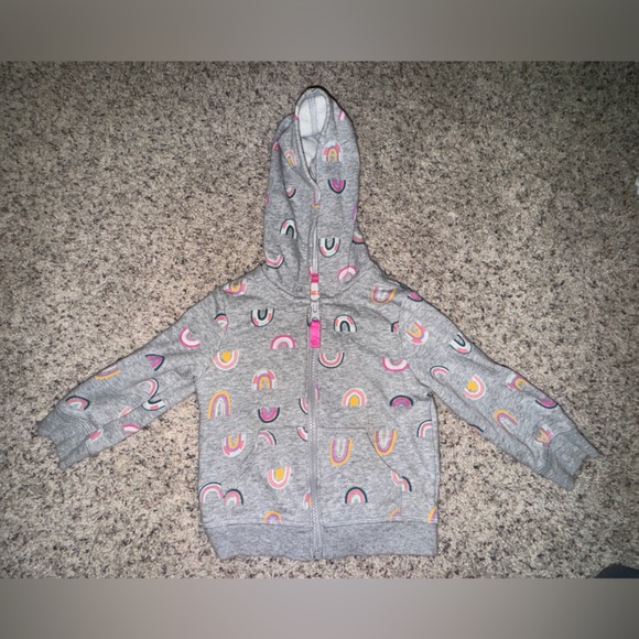Cat & Jack 18M Rainbow Hooded Gray Jacket- 2T - Picture 1 of 5